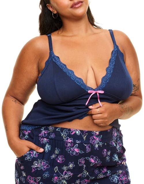 Shop Adore Me Bryony Pajama Cami & Pants Set In Floral Blue