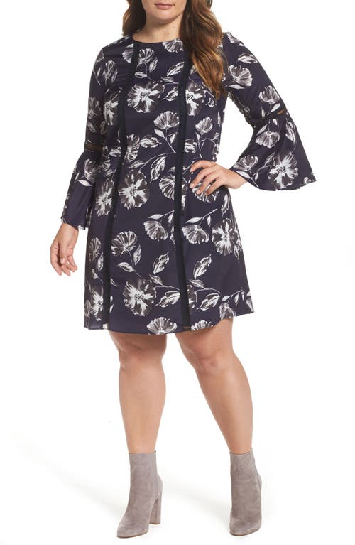 Vince Camuto Bell Sleeve Shift Dress in Navy at Nordstrom, Size 22W