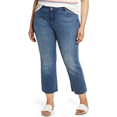 Plus Size Kut From The Kloth Kelsey Crop Kick Flare Jeans, Blue