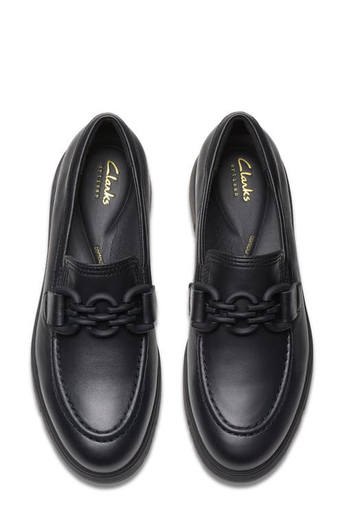 Clarksr Clarks(r) Loriini Izzy Platform Wedge Bit Loafer In Black Leather