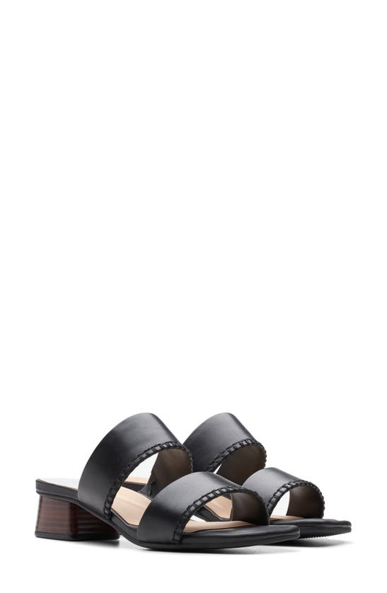 Shop Clarks Serina 35 Slide Sandal In Black Leather