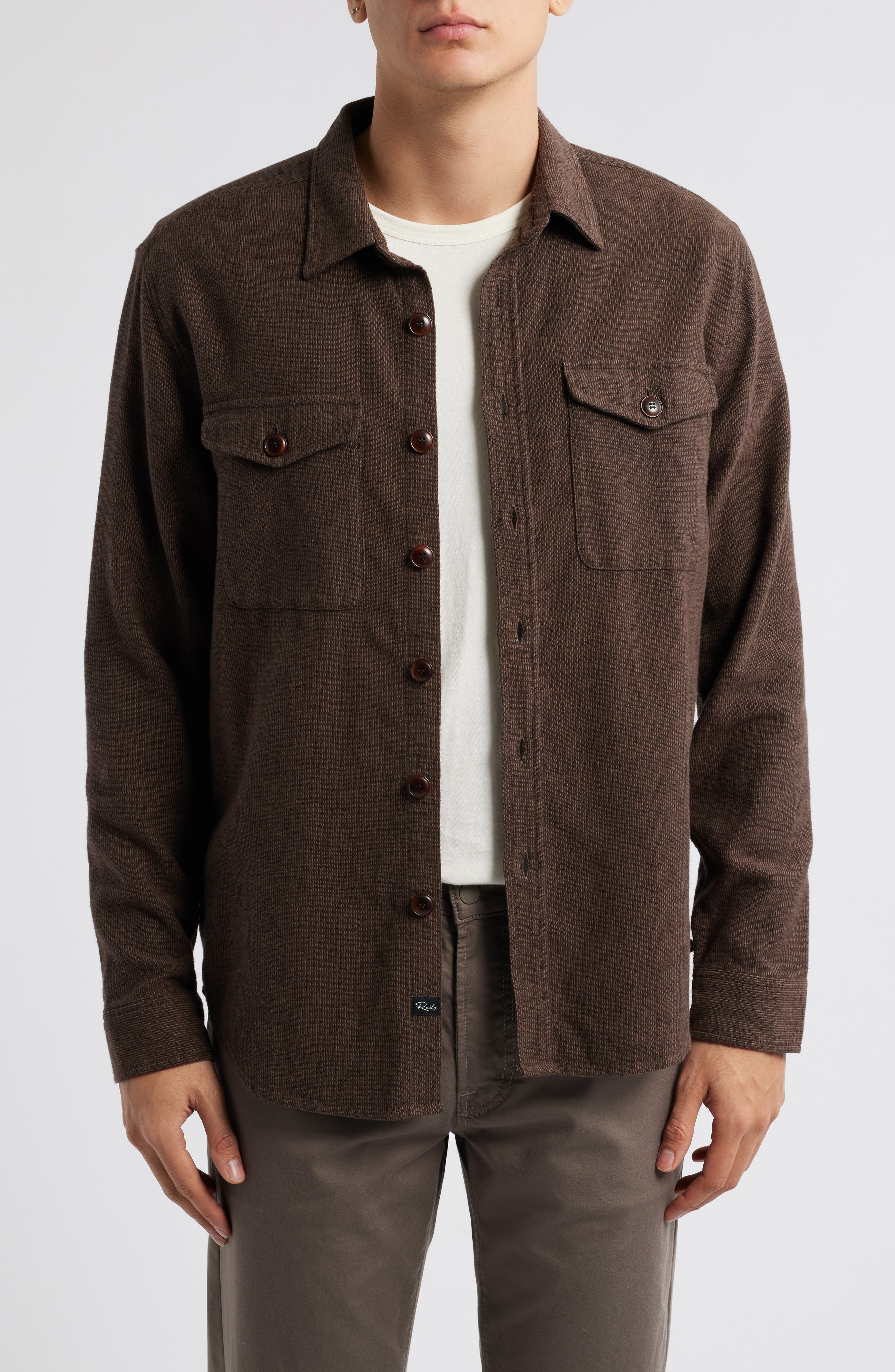 Rails Burr Cotton Dobby Shirt Jacket in Pine Cone 