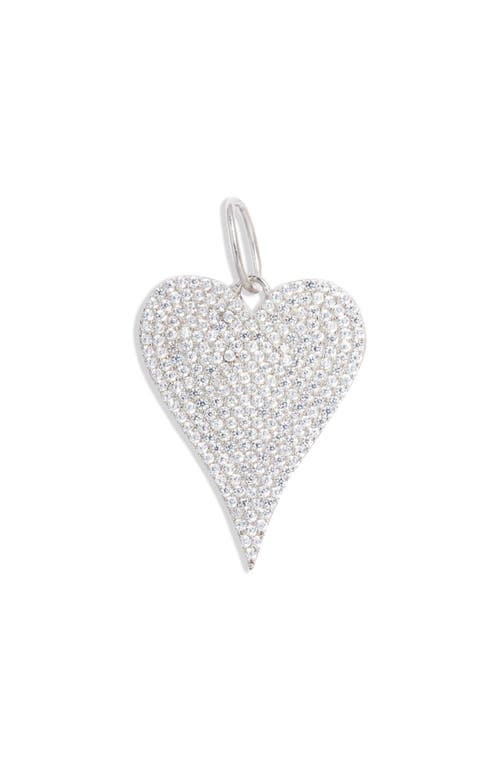 Shymi Pavé Heart Charm In Metallic