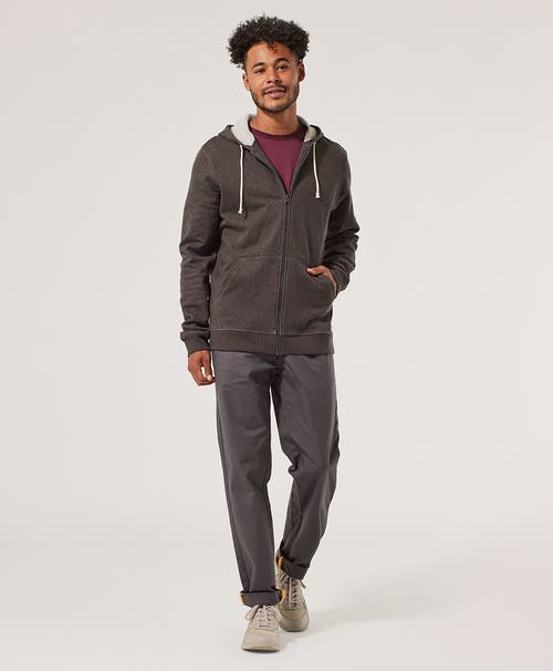 Shop Pact Organic Brushed Fleece Zip Hoodie In Charcoal Heather