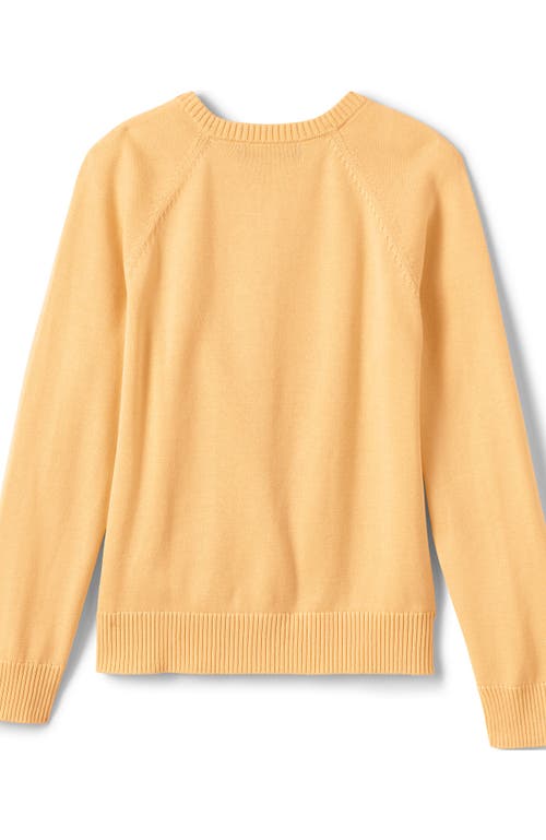 Shop Lands' End School Uniform Girls Cotton Modal Cardigan Sweater In Maize