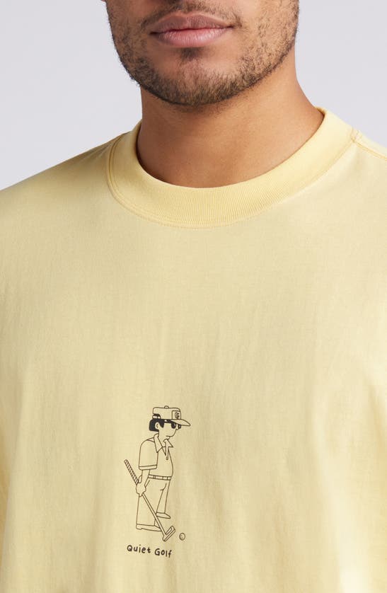 Shop Quiet Golf Golf Dad Cotton Graphic T-shirt In Canary