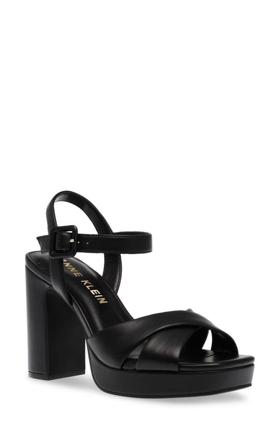 Shop Anne Klein Zena Ankle Strap Platform Sandal In Black