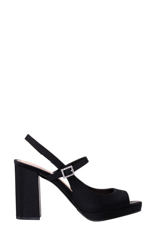Nina Simeon Slingback Peep Toe Platform Sandal In Black