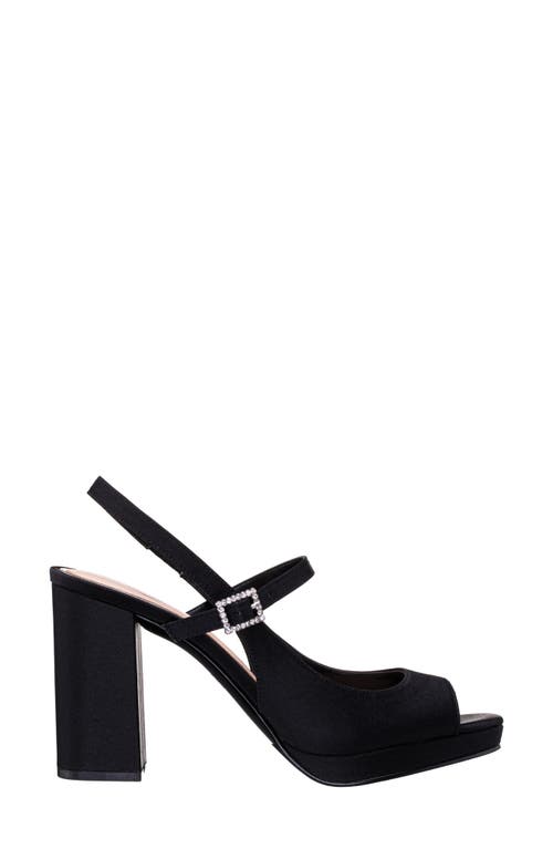 Shop Nina Simeon Slingback Peep Toe Platform Sandal In Black