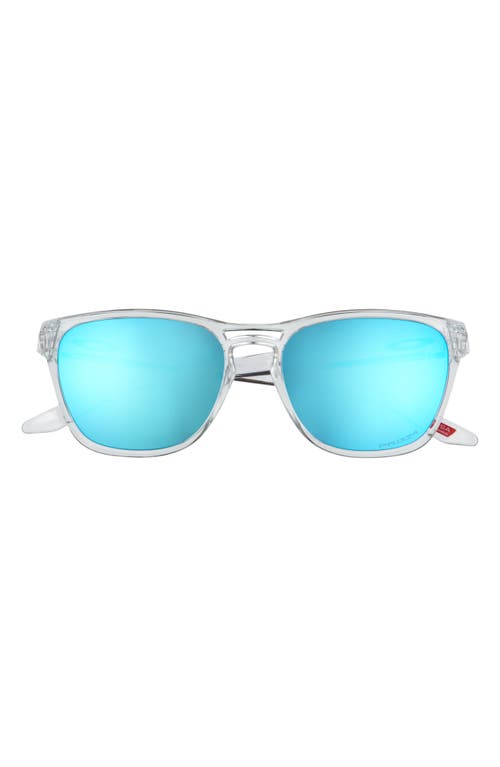 Oakley Manorburn 56mm Square Sunglasses in Polished Clear/Prizm Sapphire at Nordstrom
