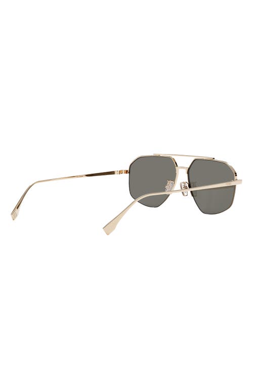 Shop Fendi ' Travel 56mm Geometric Sunglasses In Shiny Gold Dh/smoke Mirror