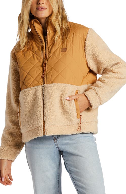 Billabong Hidden Trails Quilted Faux Fur Jacket Caramel at Nordstrom,