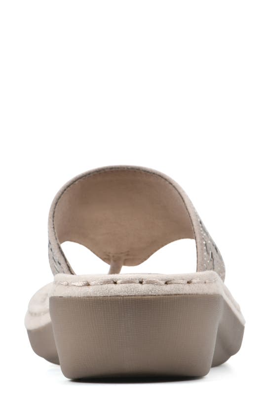 Cliffs By White Mountain Cienna Thong Comfort Sandal In Stone Fabric