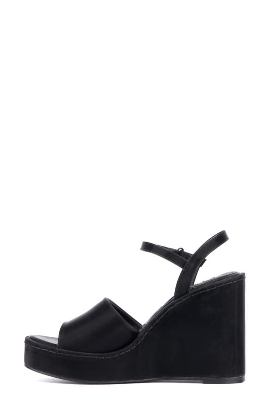 Shop Olivia Miller Magnetic Platform Wedge Sandal In Black