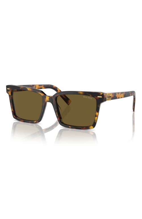 Miu Miu 55mm Rectangular Sunglasses In Blond Havana