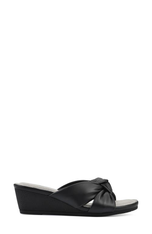 Shop Cliffs By White Mountain Candie Wedge Sandal In Black/smooth