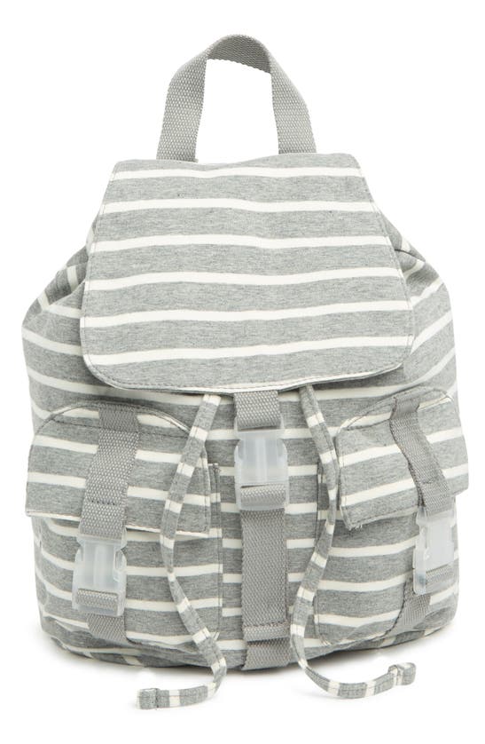 Madden Girl Jersey Flap Backpack In Gray Stripe