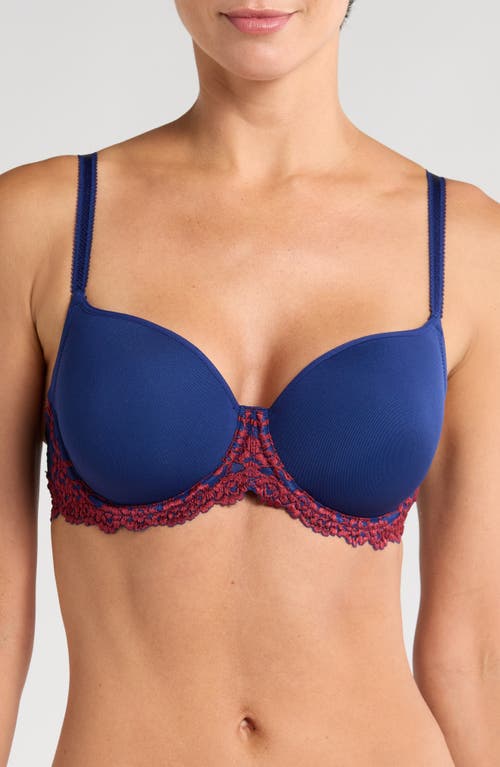 Shop Wacoal Embrace Lace T-shirt Bra In Blue Depths/cordovan