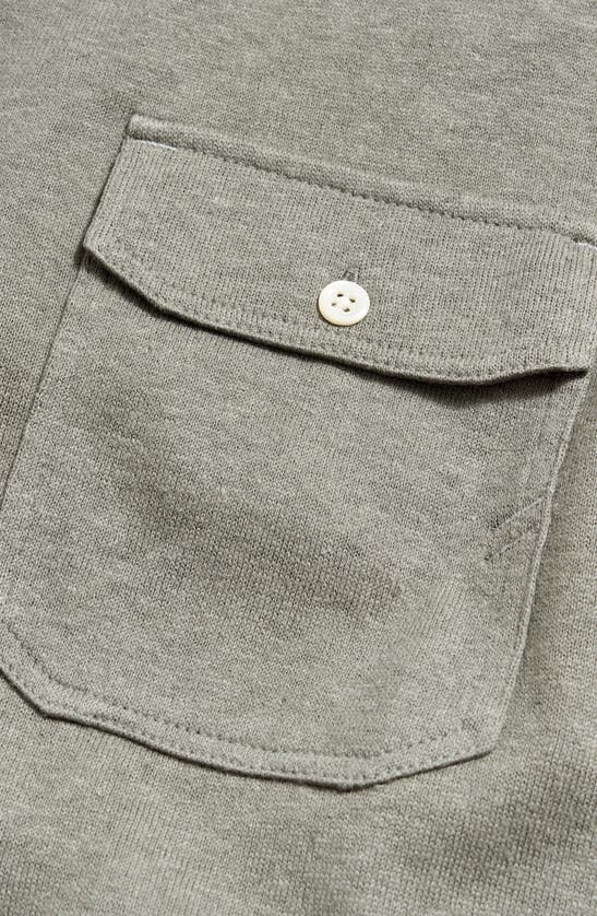 Billy Reid Short Sleeve Hemp Cotton Knit Shirt In Washed Grey