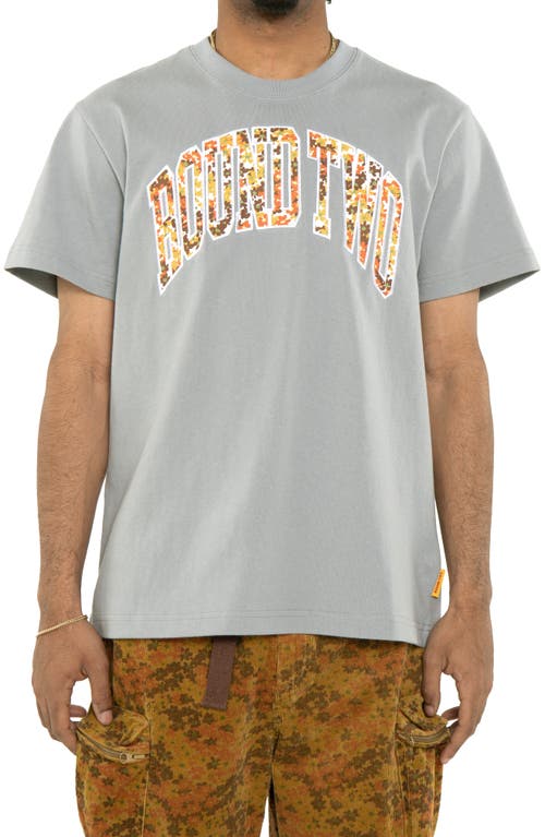 Floral Arch Logo Graphic T-Shirt in Grey