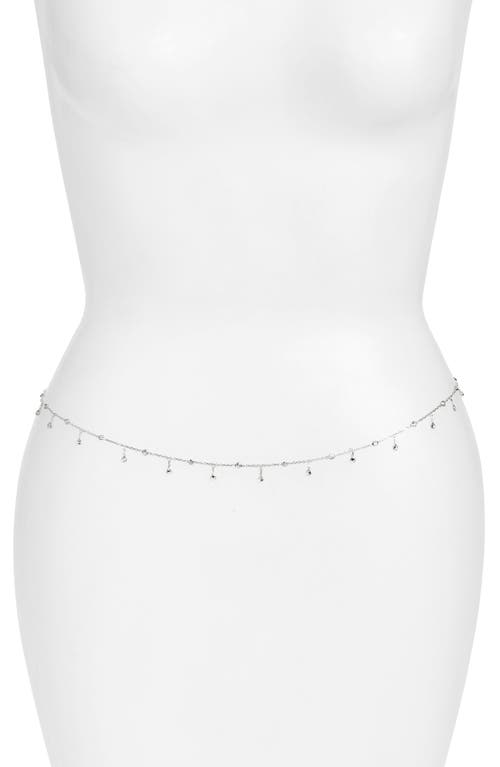 SHYMI Cubic Zirconia Belly Chain in Silver at Nordstrom