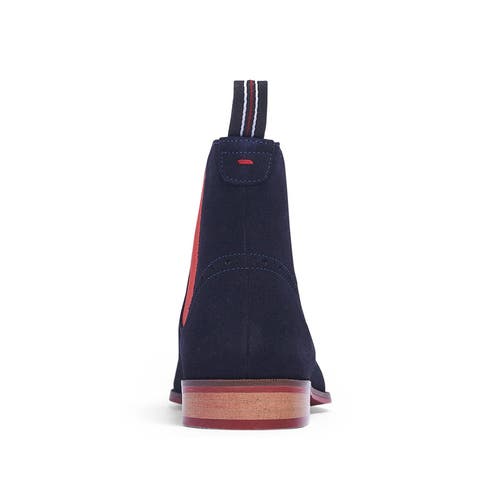 Carlos Santana Mantra Chelsea Boot In Deep Blue Suede