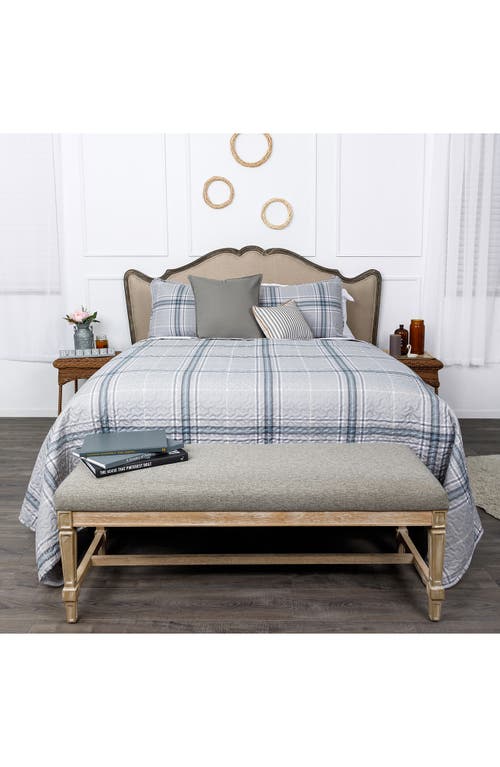 Southshore Fine Linens Plaid Collection- Luxury Premium Oversized Quilt Set In Plaid Grey