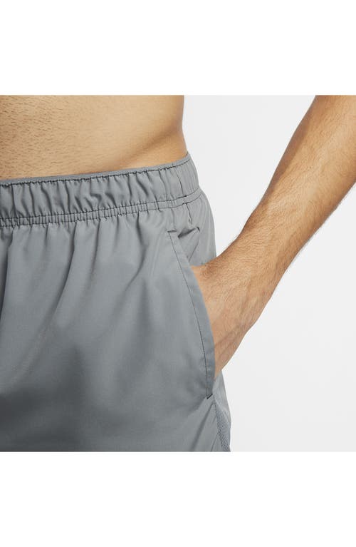 Shop Nike Dri-fit Challenger Unlined Athletic Shorts In Smoke Grey/smoke Grey/black