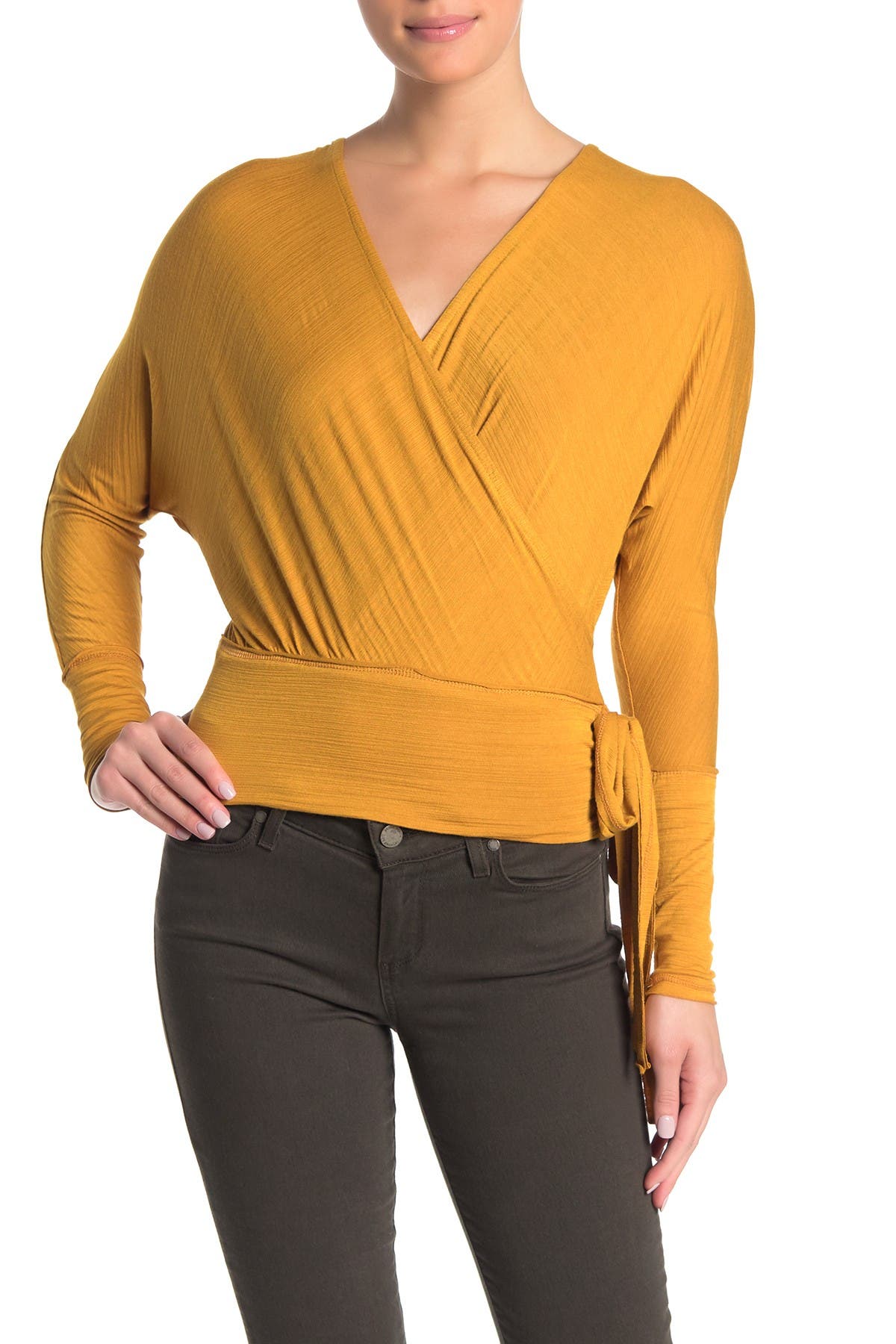 surplice wrap top