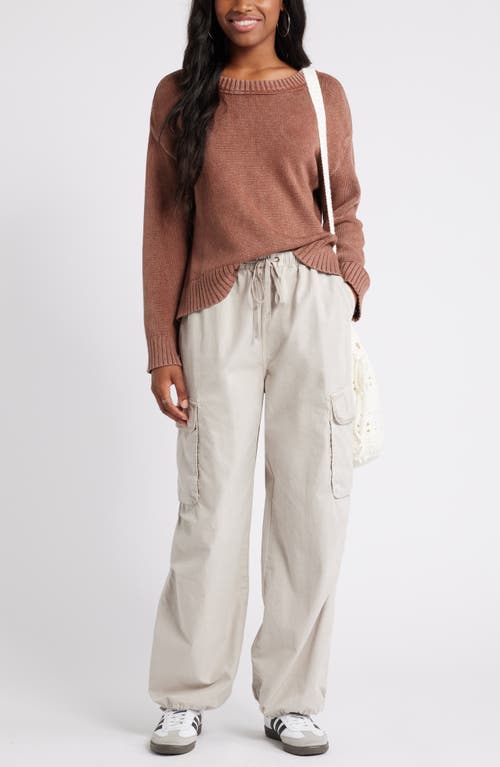 Shop Bp. Acid Wash Oversize Cotton Sweater In Brown Topaz