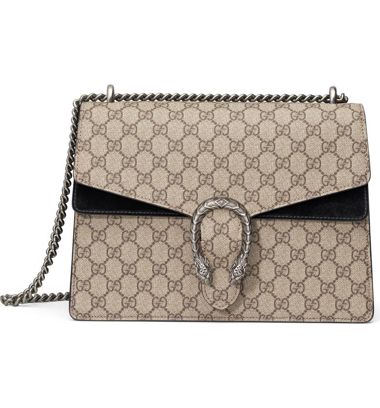 Large Dionysus Gg Supreme Canvas Suede Shoulder Bag