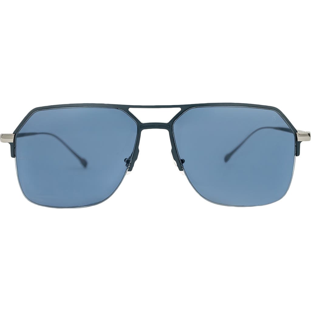 Mita Sustainable Eyewear 57mm Navigator Sunglasses In Blue/matte Gun