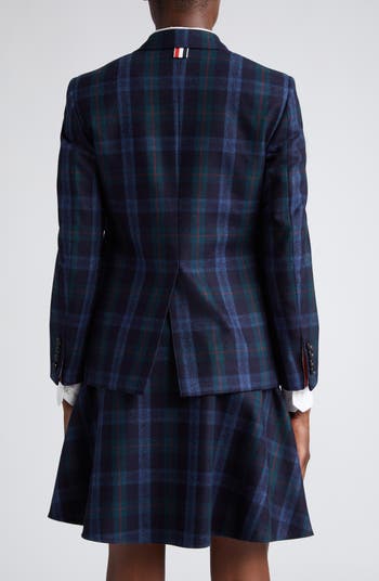 Thom Browne Tartan Wool & Cashmere Flannel Jacket