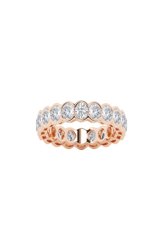 Shop Badgley Mischka Collection Oval Lab Created Diamond Half Bezel Eternity Band Ring In Pink