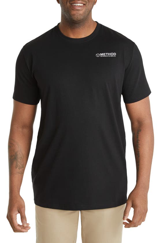 Shop Johnny Bigg Abstract Method Longline Curve Hem Cotton Graphic T-shirt In Black