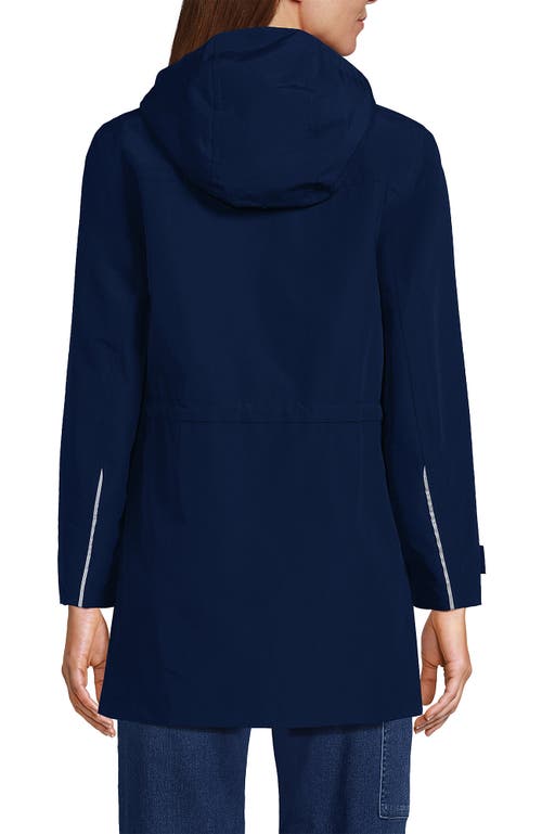 Lands' End Squall Hooded Waterproof Raincoat In Deep Sea Navy