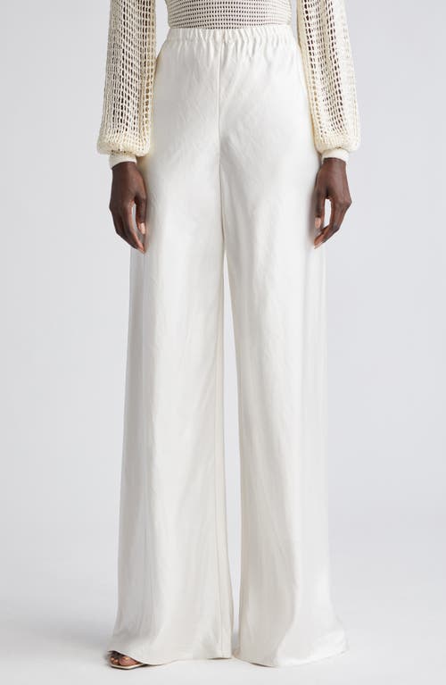 Zimmermann Harmony Bias Cut Satin Palazzo Pants Milk at Nordstrom,