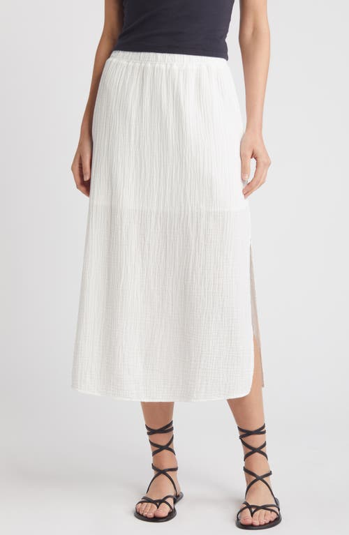 Soraya Cotton Gauze Midi Skirt in White