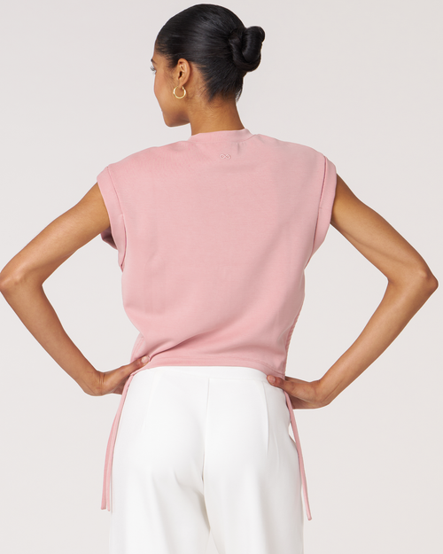 Rebody Active Nadine Scuba Shirring Top In Pink