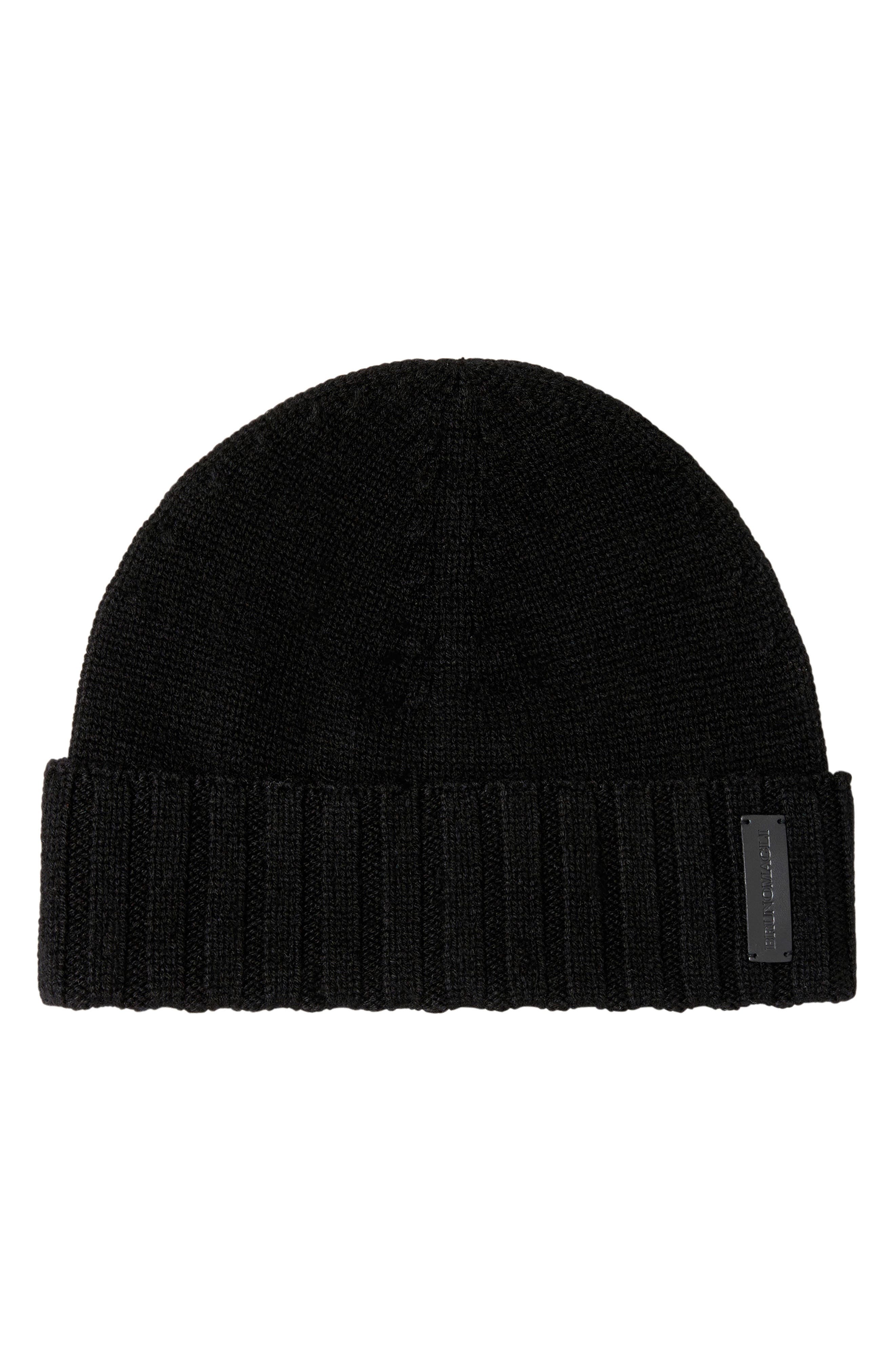 Bruno Magli Cashmere Cuff Beanie in Black Smart Closet