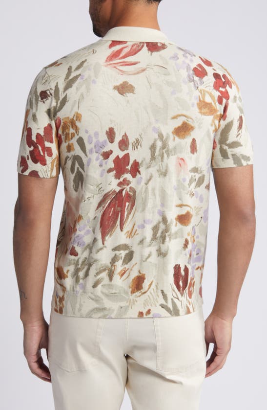 Shop Ted Baker Elsde Graphic Polo Sweater In Beige Multi