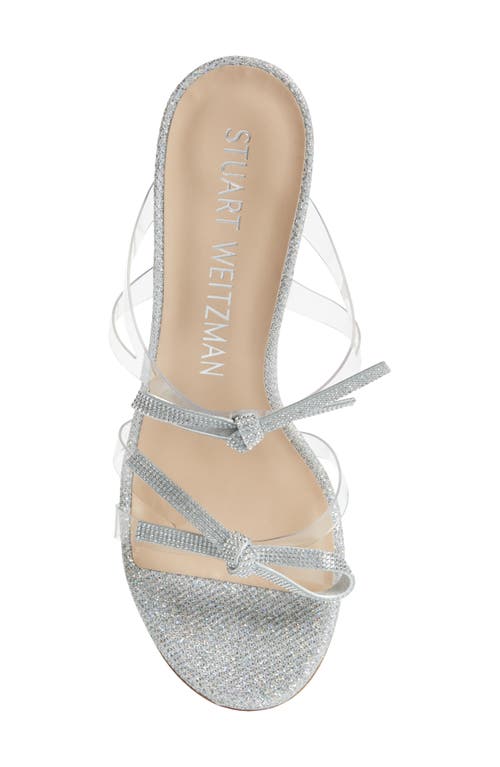 Stuart Weitzman Bow 100 Slide Sandal In Clear/crystal