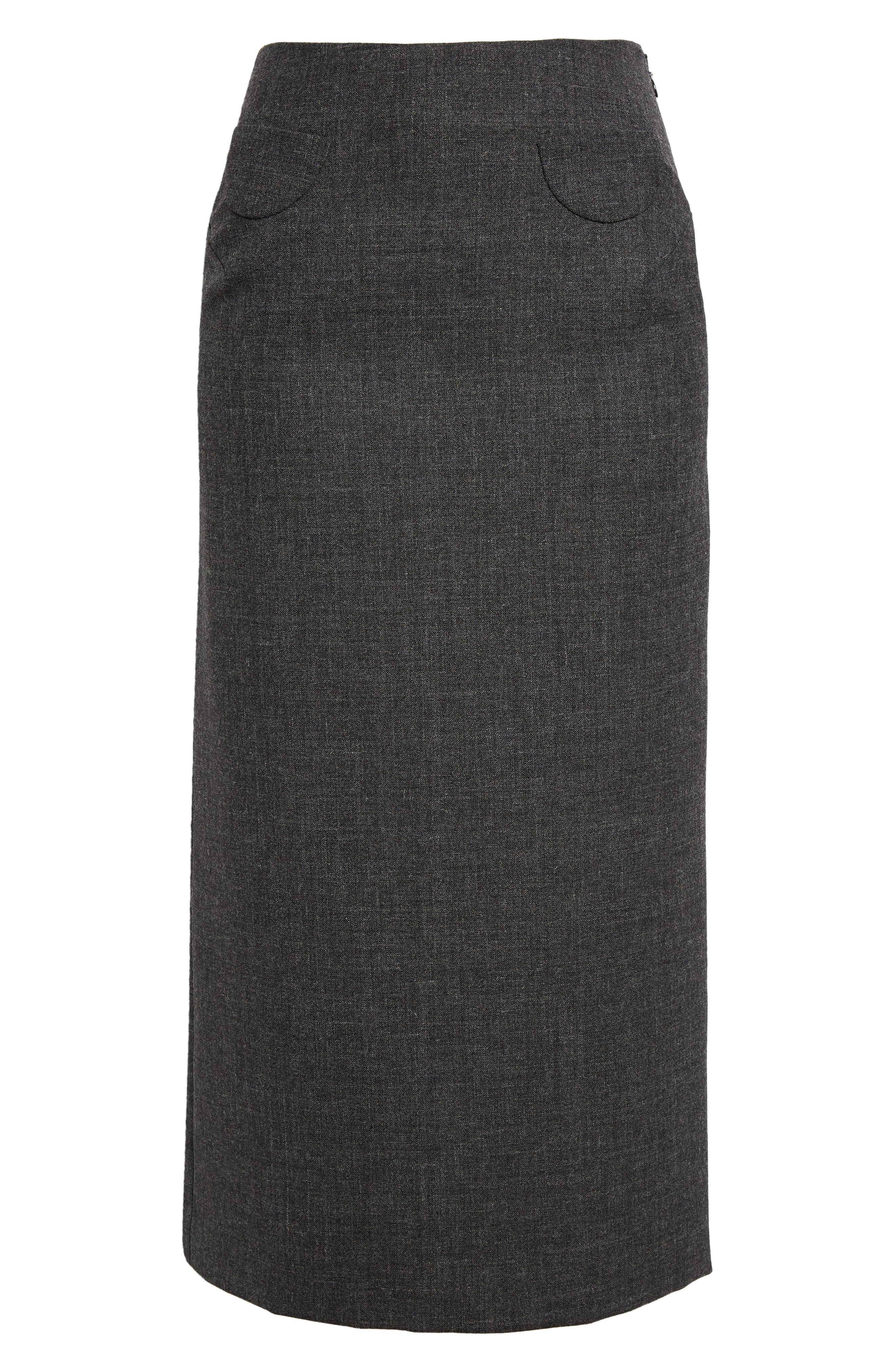 Meryll Rogge Wool Pencil Skirt in Grey