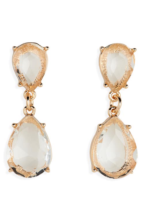 Shop Nordstrom Rack Double Drop Crystal Earrings In Clear- Gold