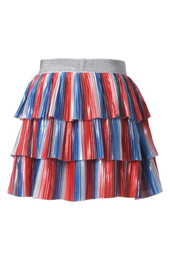 Shop Truly Me Kids' Tricolor Tiered Skirt In Red Multi