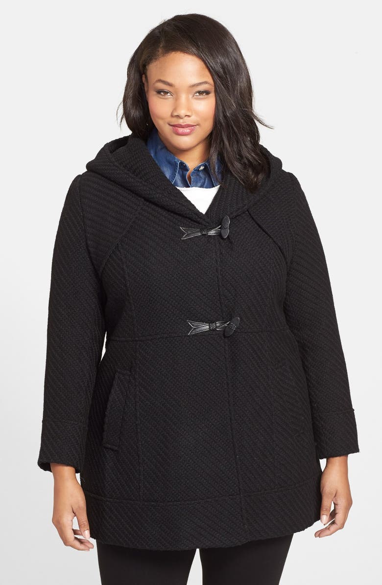 Jessica Simpson Hooded Tweed Duffle Coat (Plus Size) | Nordstrom