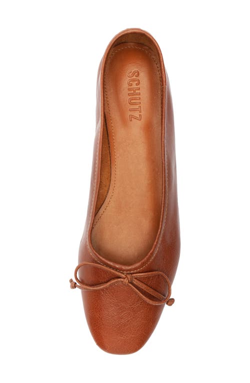 Shop Schutz Arissa Square Toe Ballet Flat In Brown