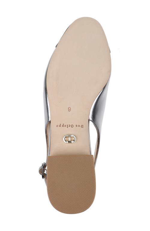 Shop Dee Ocleppo Mumbai Slingback Cap Toe Flat In Silver/black