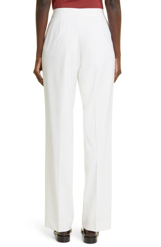 Lafayette 148 Irving Straight Leg Stretch Wool Pants In Ivory
