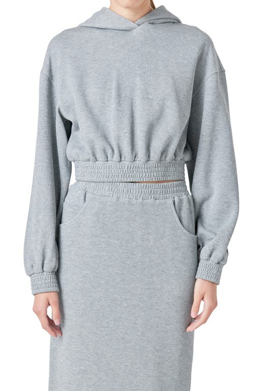 Shop Grey Lab Crop French Terry Hoodie In Heather Grey